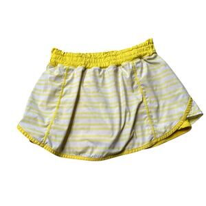 LULULEMON Yellow White Track Attack Lined Skirt Running Skort Women's XS Run